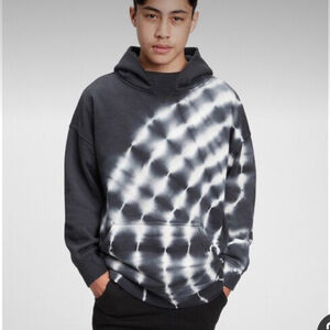 GAP NAVY TIE-DYE ULTRA SOFT FLEECE KNIT NACY & WHITE HOODIE TEEN SIZE 18-20